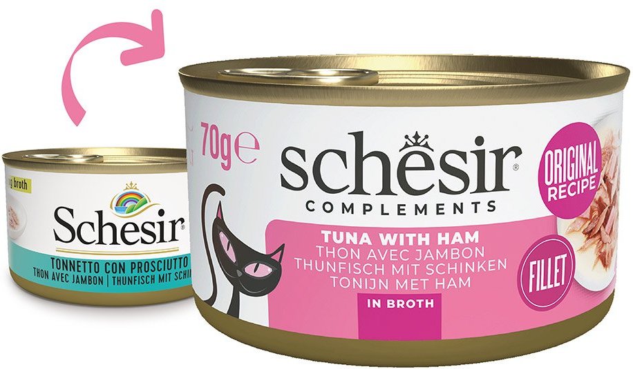 Schesir Cat Thunfisch mit Schinken in Brühe 12x70 g