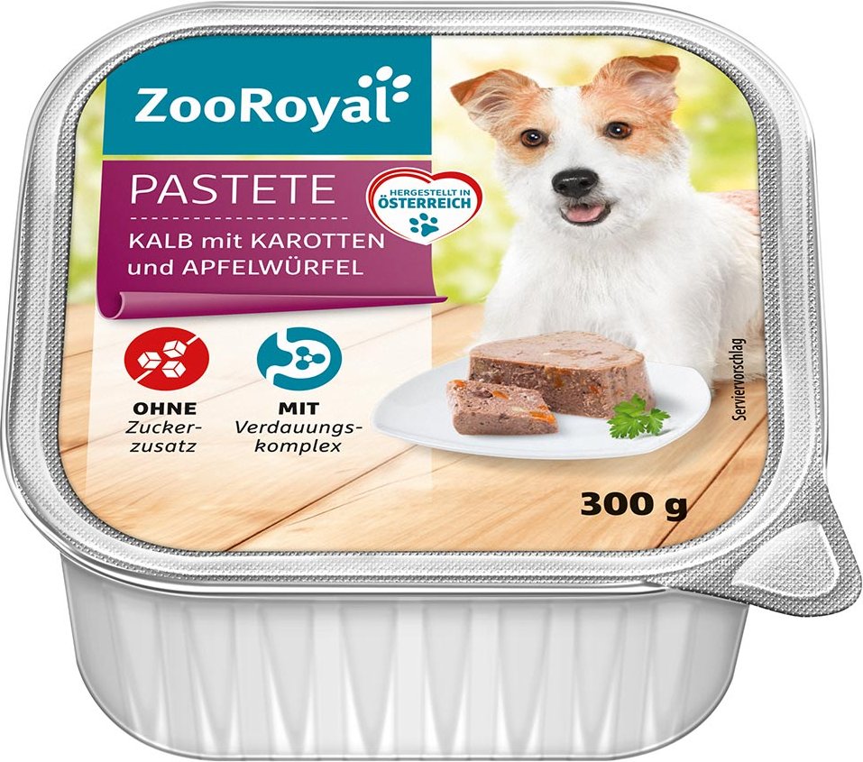 ZooRoyal Pastete Kalb mit Karotten und Apfel 9x300g