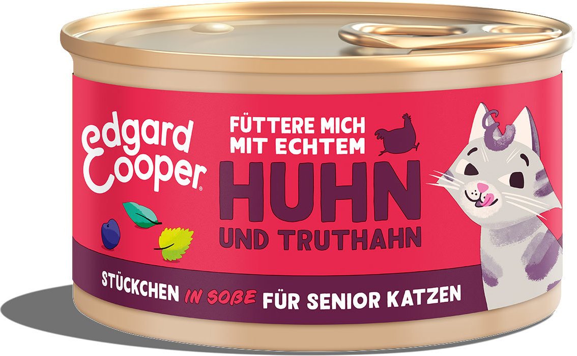 Edgard & Cooper Stückchen in Sauce Senior Truthahn und Huhn 6x85g