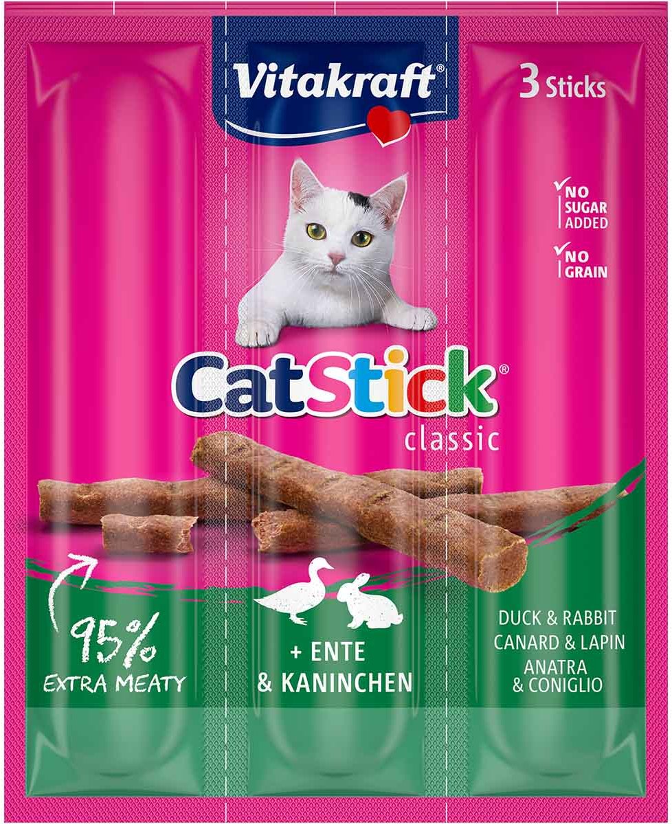 Vitakraft Cat-Stick mini Ente & Kaninchen 5x3 Stück