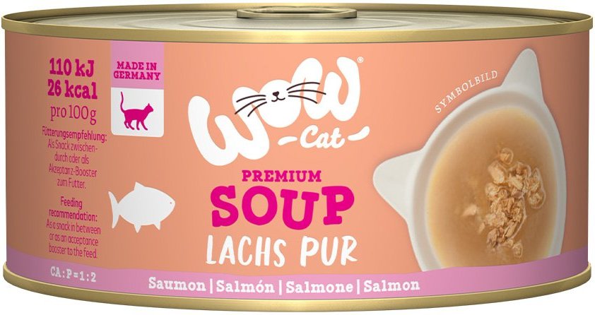 WOW CAT Suppe mit Lachs 12x70g