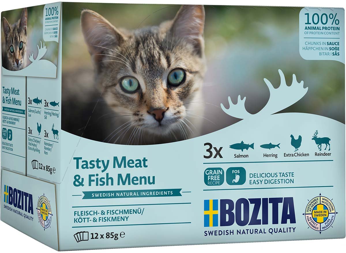 Bozita Pouch HiS Multibox Fisch&Fleisch 12x85g