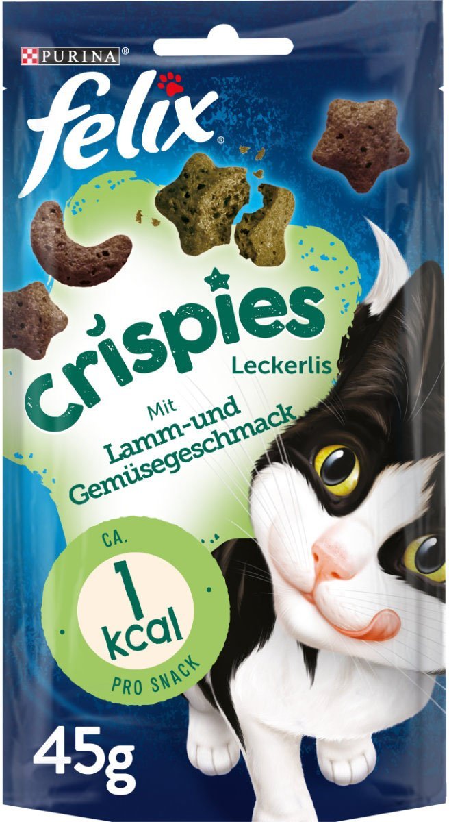 FELIX Crispies Katzensnack Lamm- und Gemüsegeschmack 4x45g