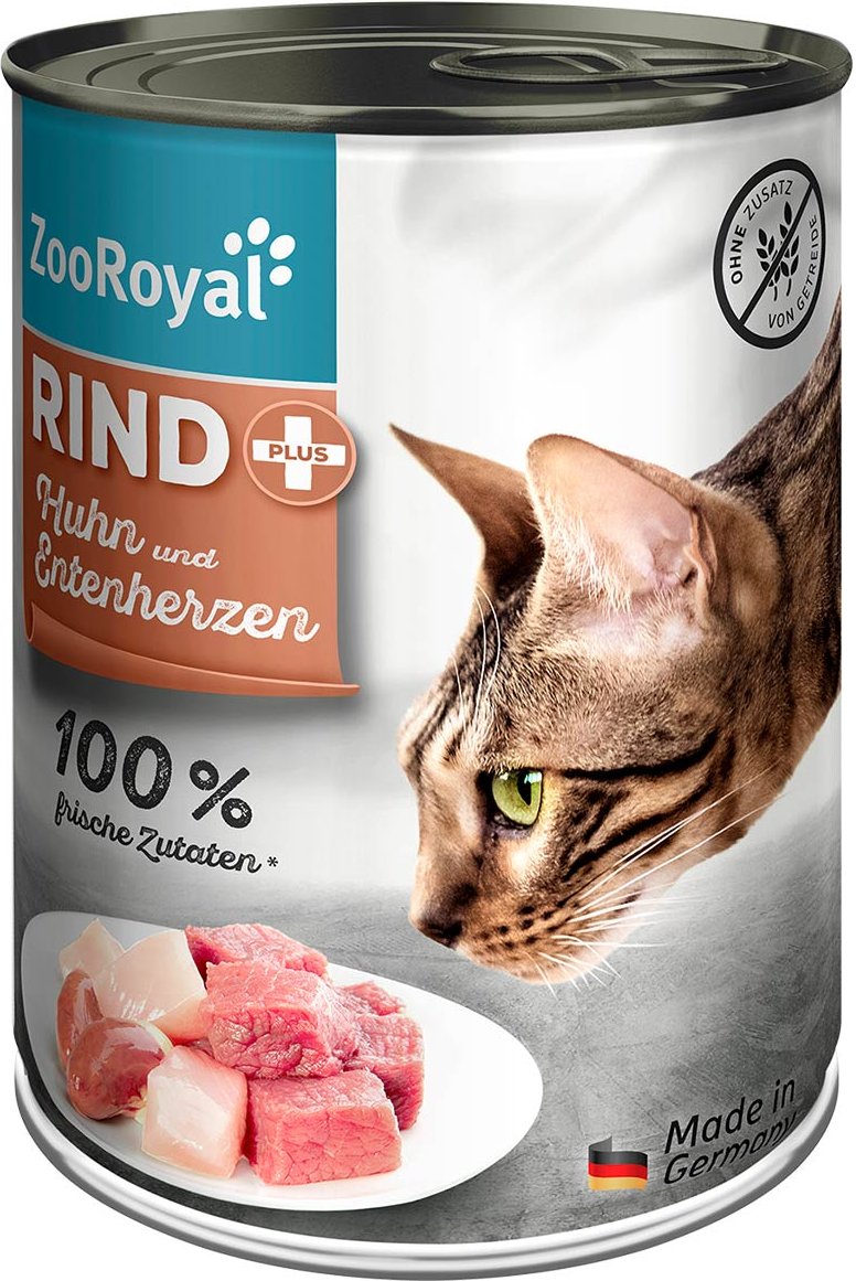 ZooRoyal Katze Rind + Huhn & Entenherzen 12x400g