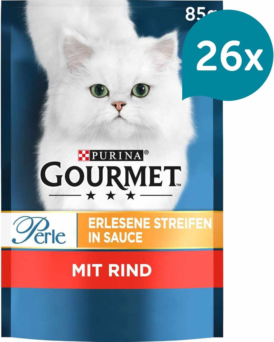 GOURMET Perle Erlesene Streifen in Sauce mit Rind 26x85g
