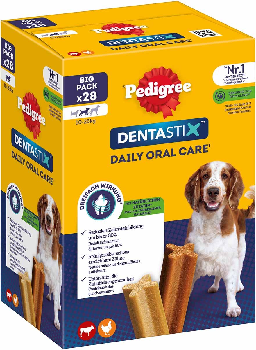 Pedigree DentaStix für mittelgroße Hunde 28 Stück (4x7)