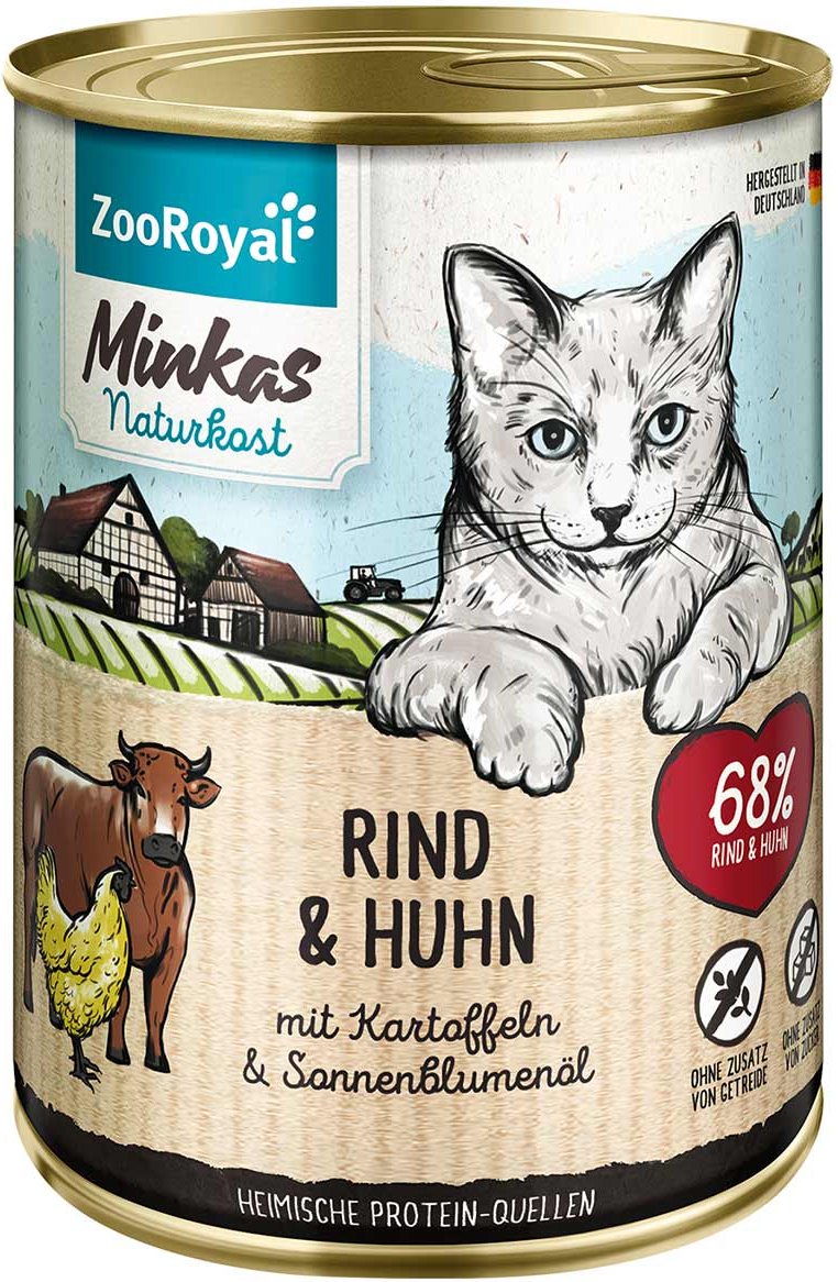ZooRoyal Minkas Rind und Huhn mit Kartoffeln 6x400g