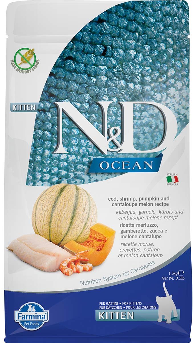 N&D Kitten Kabeljau, Garnele, Kürbis & Melone 1,5kg