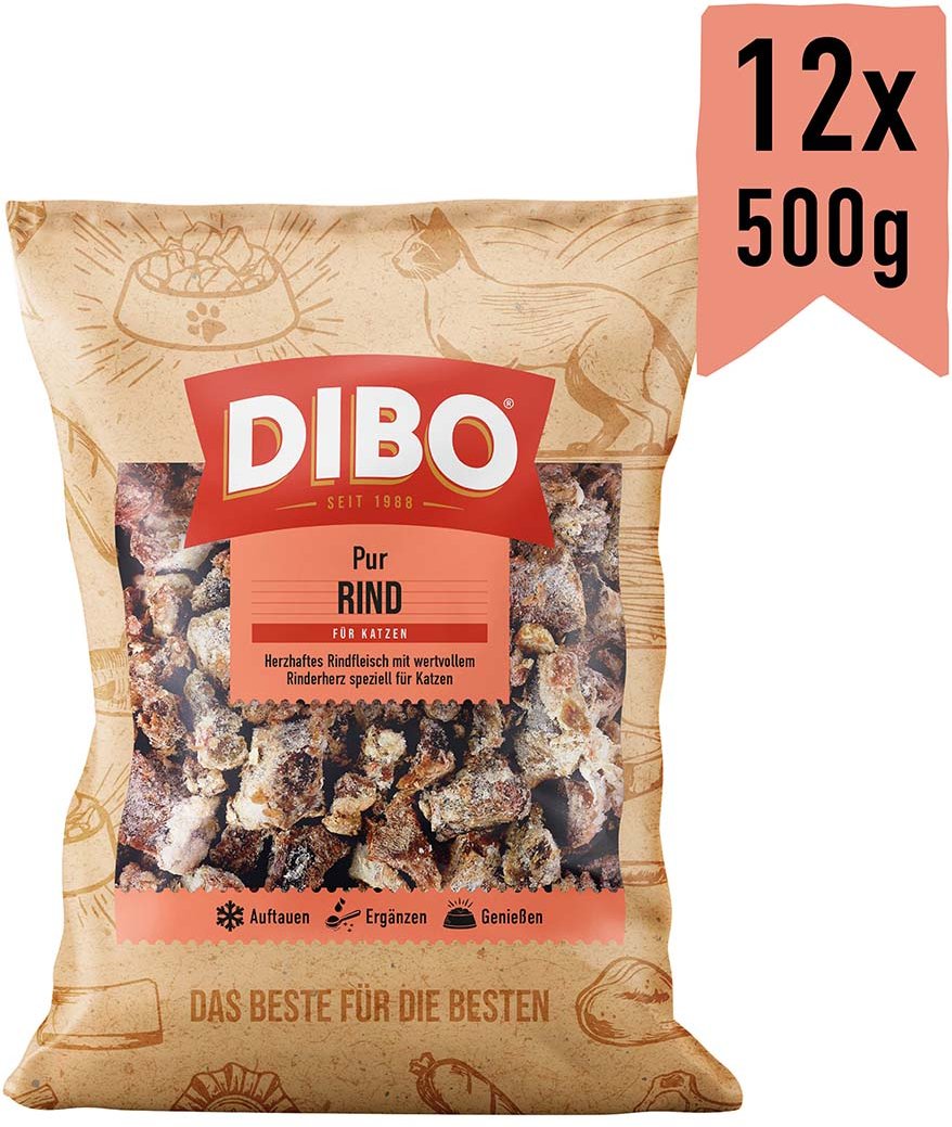 DIBO Rindfleisch für Katzen 12x500 g