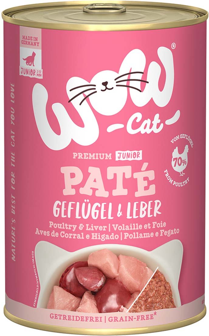WOW CAT Junior Geflügel & Leber 6x400g