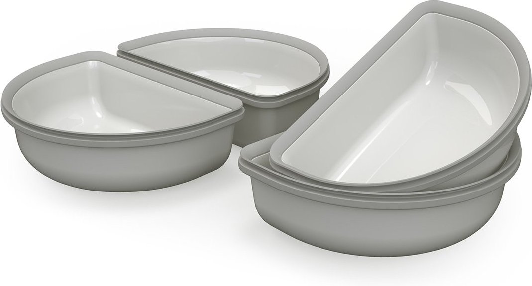 SureFeed Halbschalen 4-er Pack grau