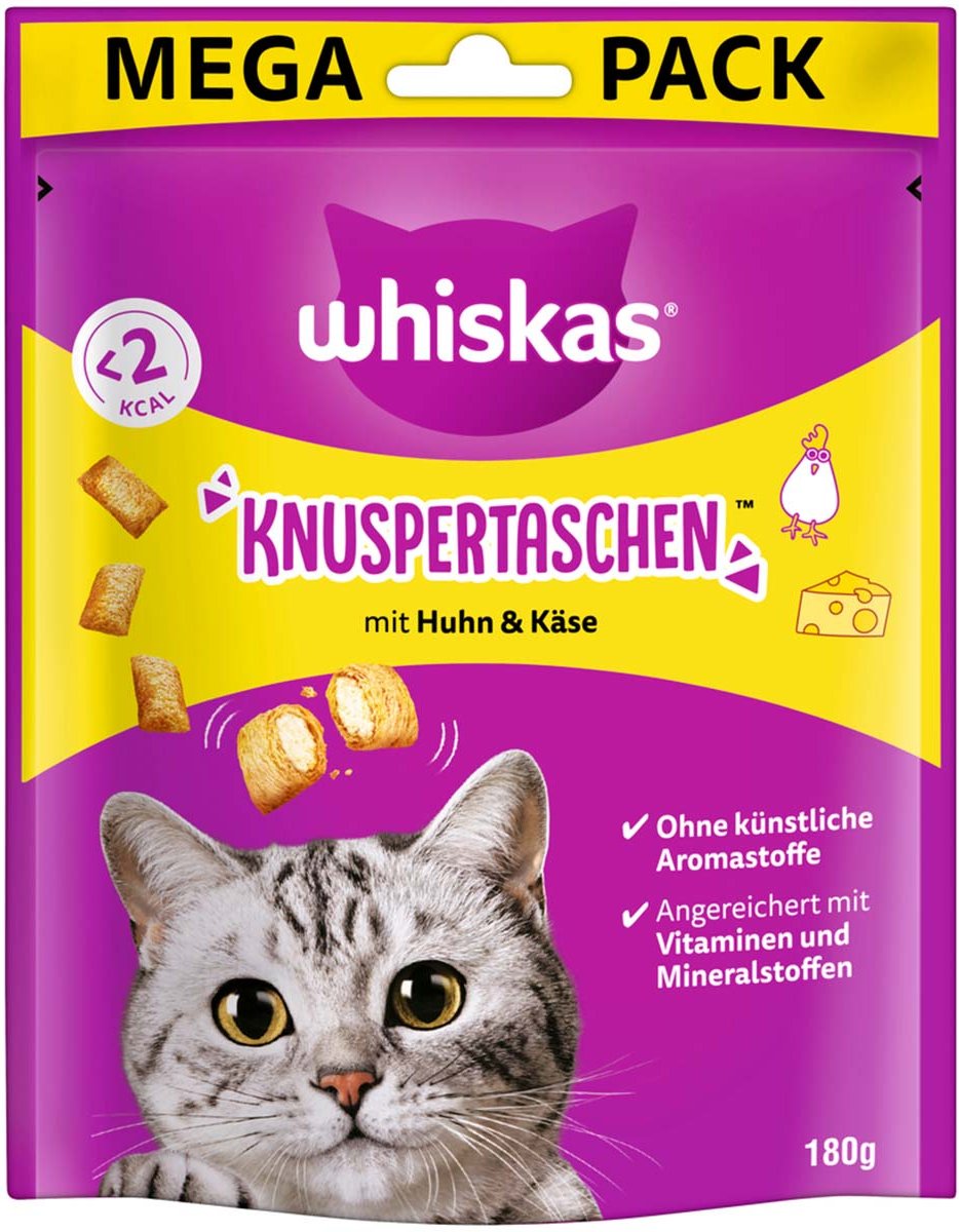 Whiskas Knuspertaschen mit Huhn und Käse 8x180g