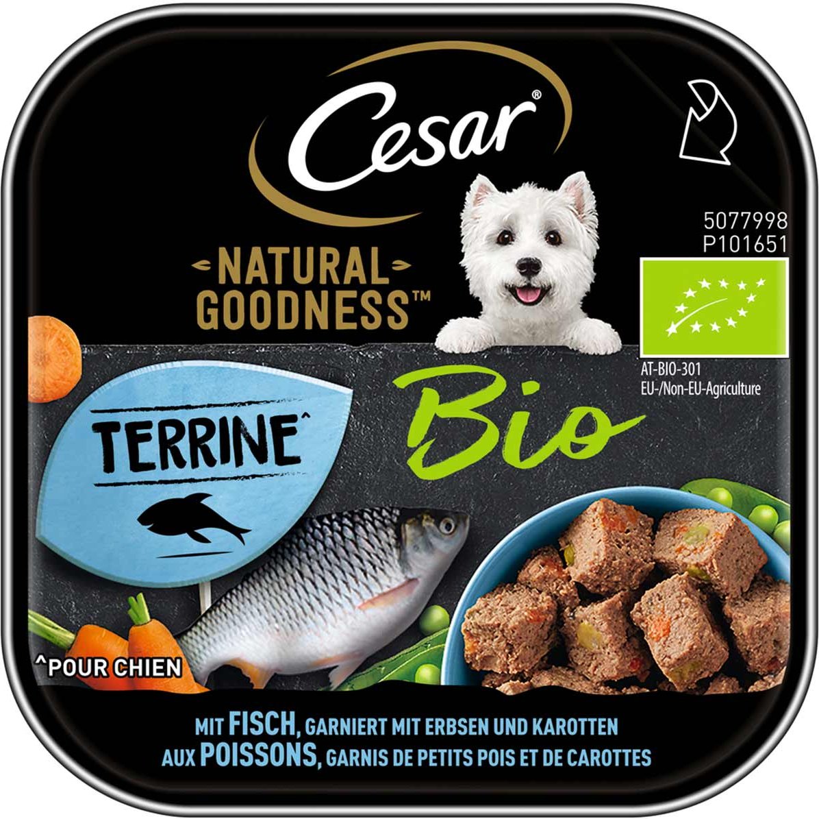 Cesar Natural Goodness Bio mit Fisch, Erbsen & Karotten 16x100g