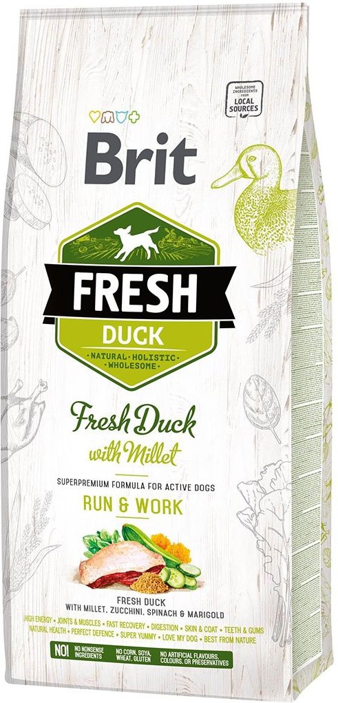 Brit Fresh Dog - Active dogs - Duck - Run & Work 12kg