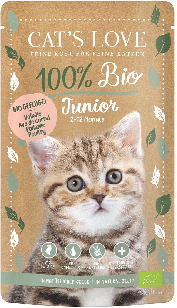 Cat's Love JUNIOR BIO Geflügel 6x100g