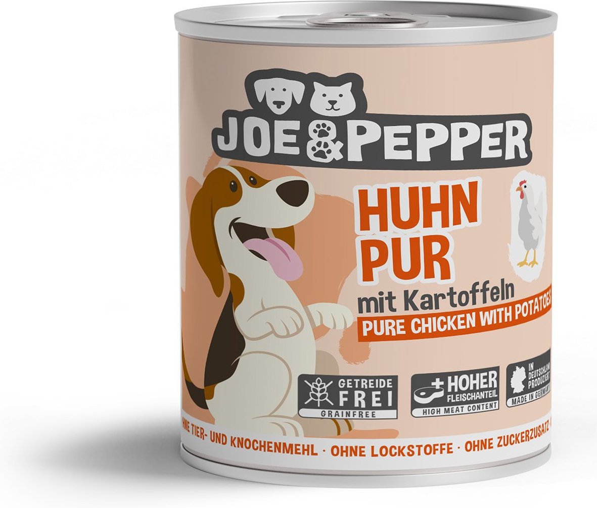 Joe & Pepper Dog Huhn pur mit Kartoffeln 6x800g