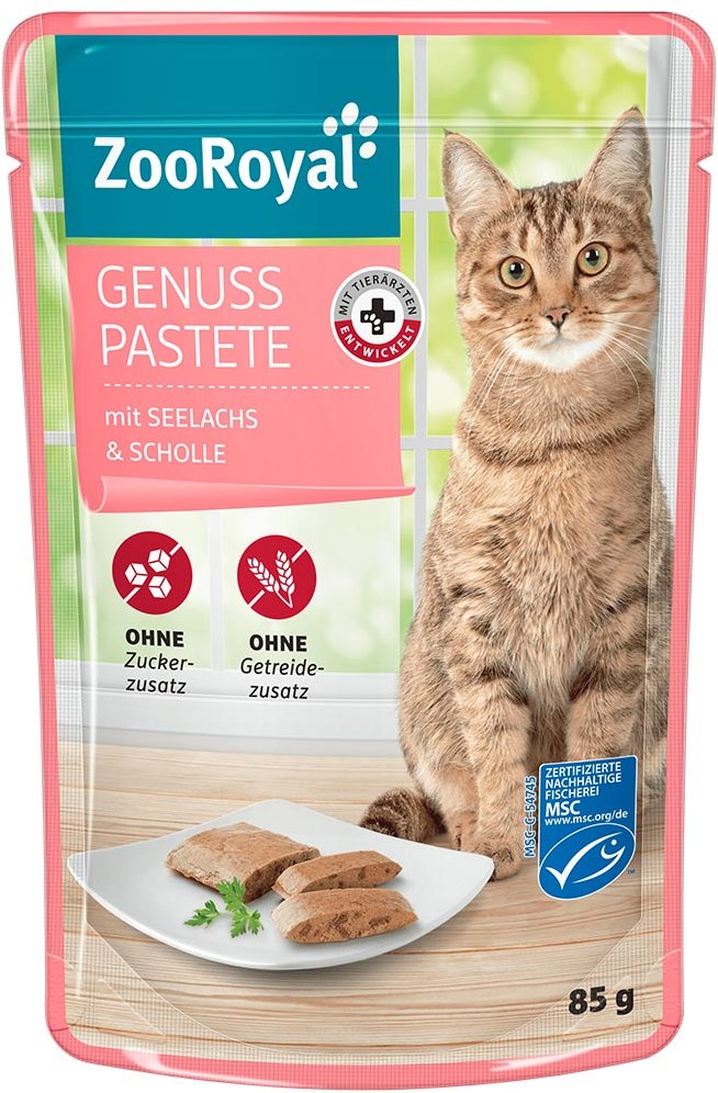ZooRoyal Genuss Pastete mit Seelachs und Scholle 24x85g
