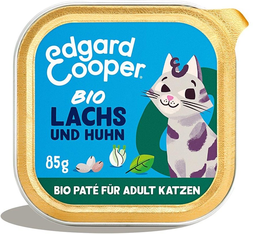 Edgard & Cooper Paté Bio-Lachs und Bio-Huhn 8x85g