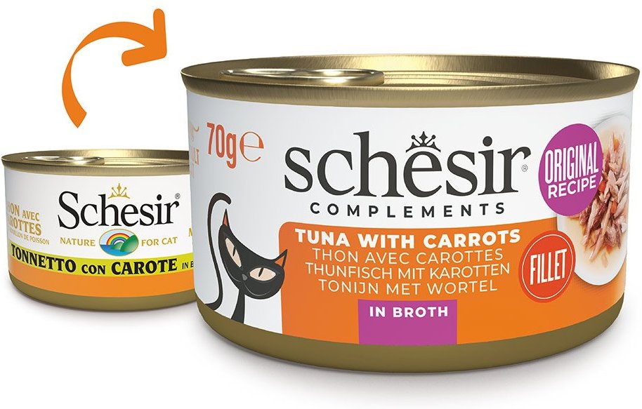 Schesir Cat Thunfisch mit Karotten in Brühe 12x70 g