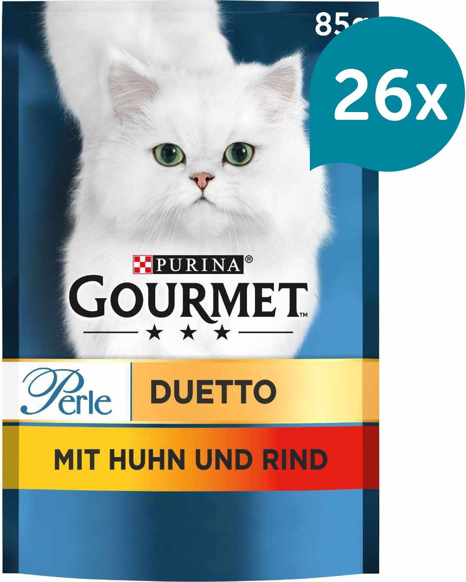 GOURMET Perle Duetto mit Huhn und Rind 26x85g