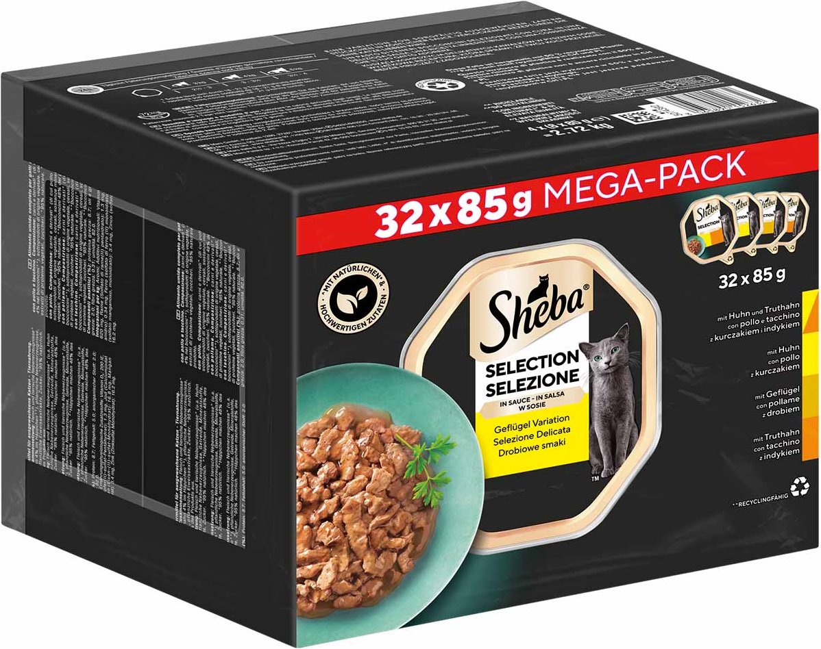 Thumbnail - Sheba Mega Pack Geflügel Variation in Sauce 32x85g