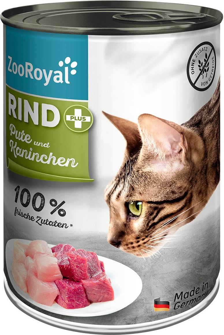 ZooRoyal Katze Rind + Pute & Kaninchen 12x400g