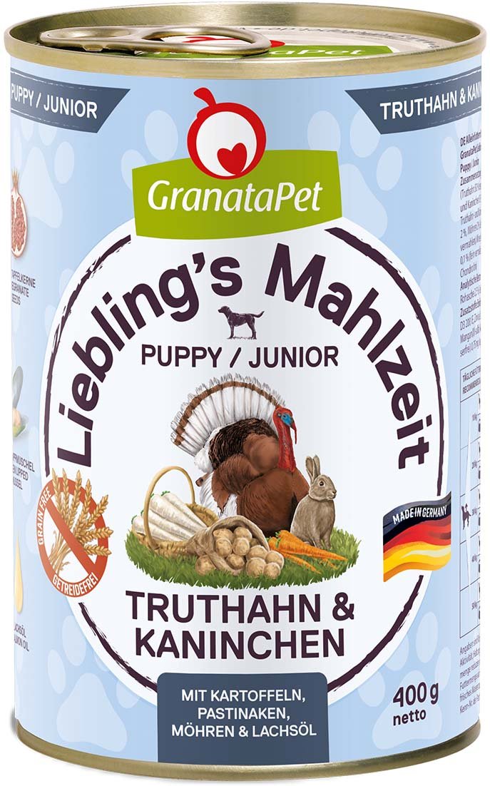 GranataPet Liebling's Mahlzeit Junior Truthahn und Kaninchen 12x400g