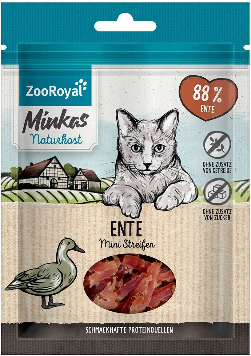 ZooRoyal Minkas Naturkost Mini Streifen Ente 50g