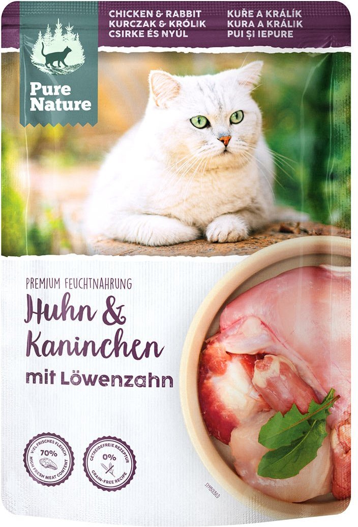 Pure Nature ADULT Huhn & Kaninchen mit Löwenzahn 12x85g