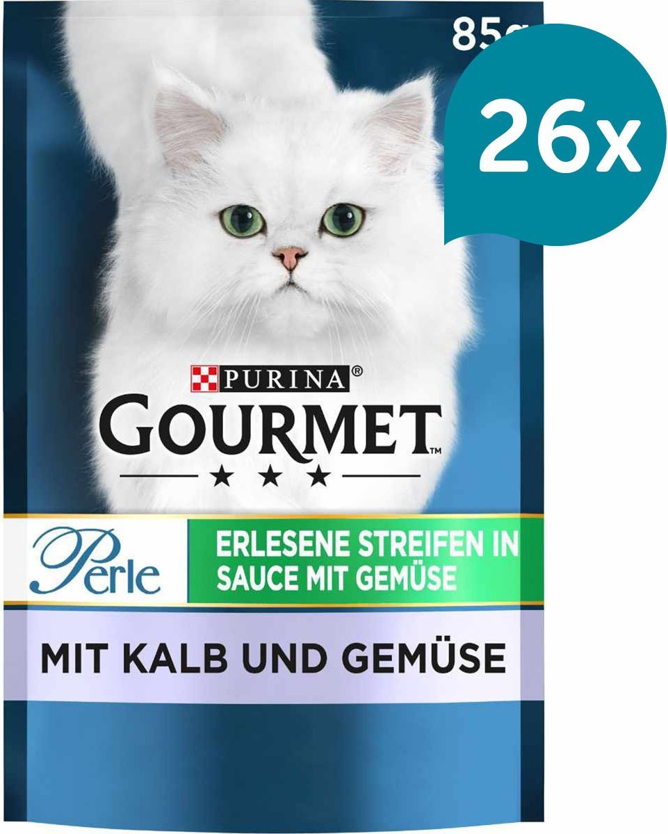 GOURMET Perle Erlesene Streifen in Sauce mit Kalb und Gemüse 26x85g