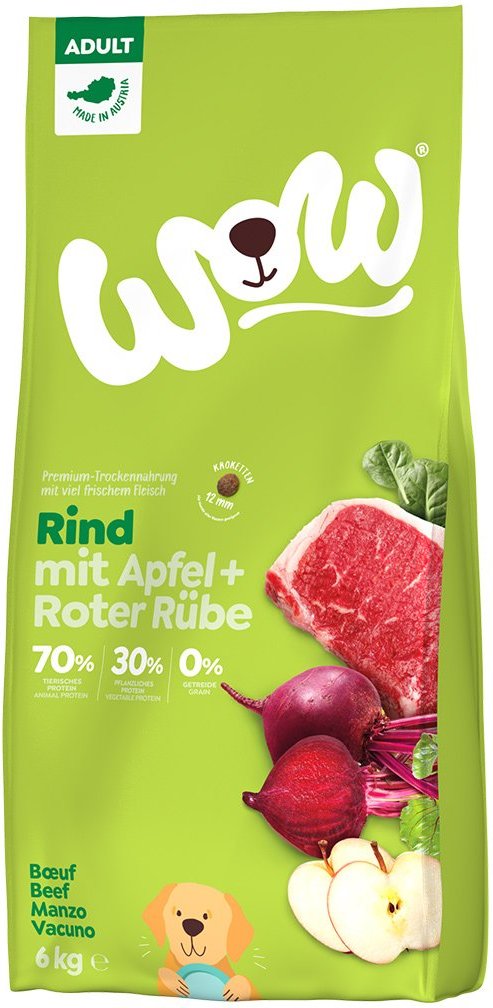 WOW Trockenfutter Adult Rind mit Apfel und Roter Rübe 6kg