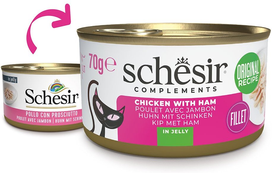 Schesir Cat Huhn mit Schinken in Jelly 12x70 g