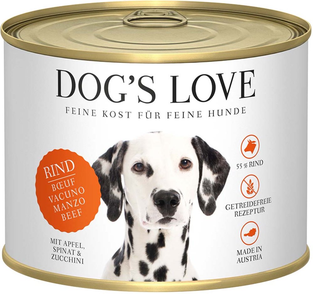 Dog's Love Classic Rind mit Apfel, Spinat und Zucchini 6x200g