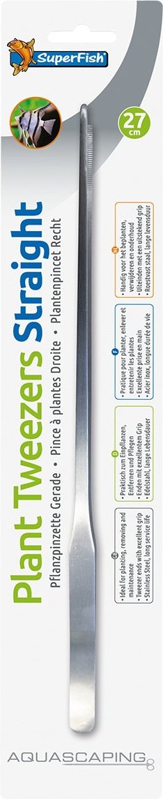 SuperFish Edelstahl Pflanzpinzette gerade 27cm