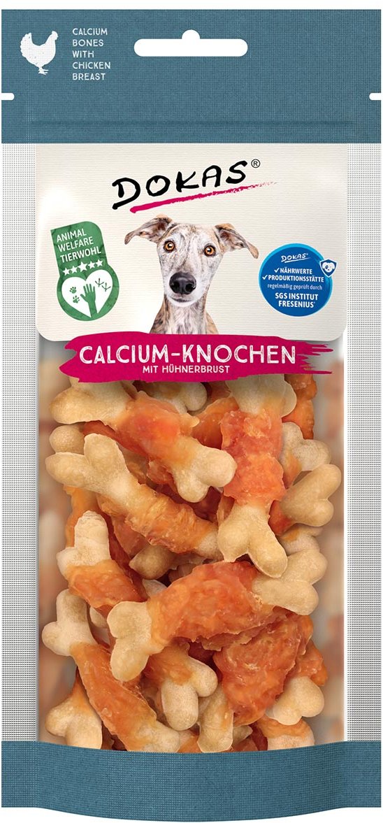 Dokas Calcium-Knochen mit Hühnerbrust 4x75g