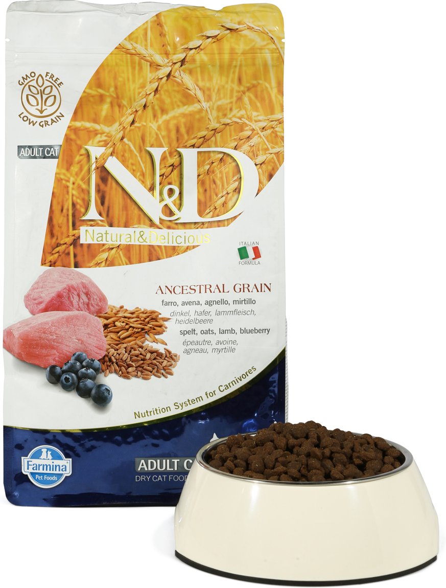 N&D Katzenfutter Adult getreidearm Lamm und Heidelbeere 1,5kg