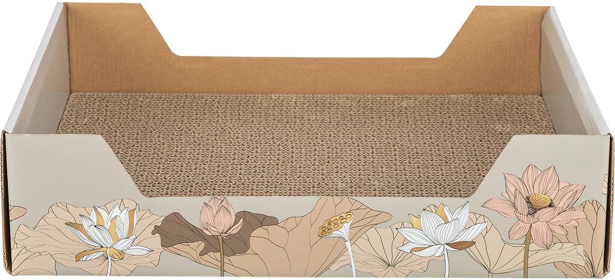 TRIXIE Kratzpappe Floral mit Katzenminze Taupe