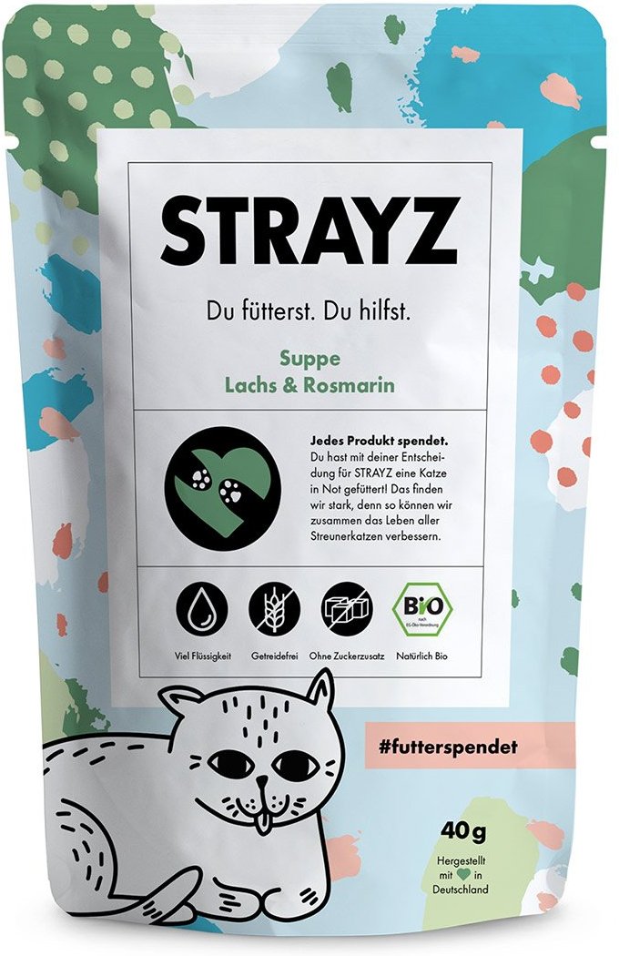 STRAYZ BIO Suppe Lachs & Rosmarin 14x40g