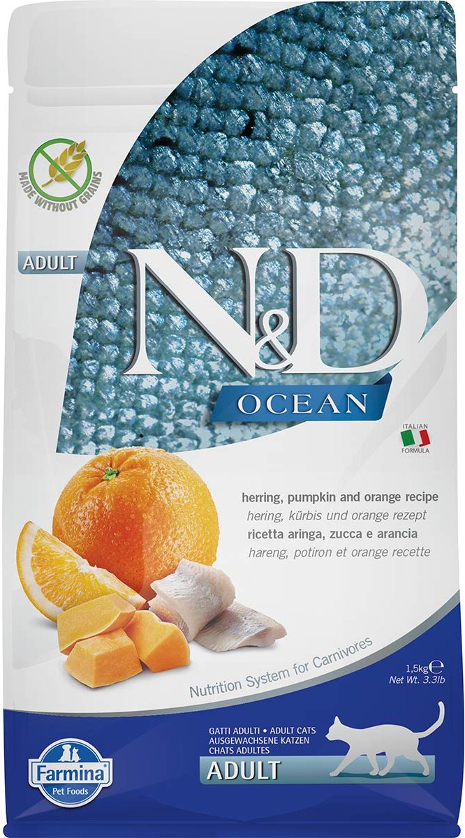 N&D Cat Ocean Adult mit Hering, Kürbis & Orange 1,5kg