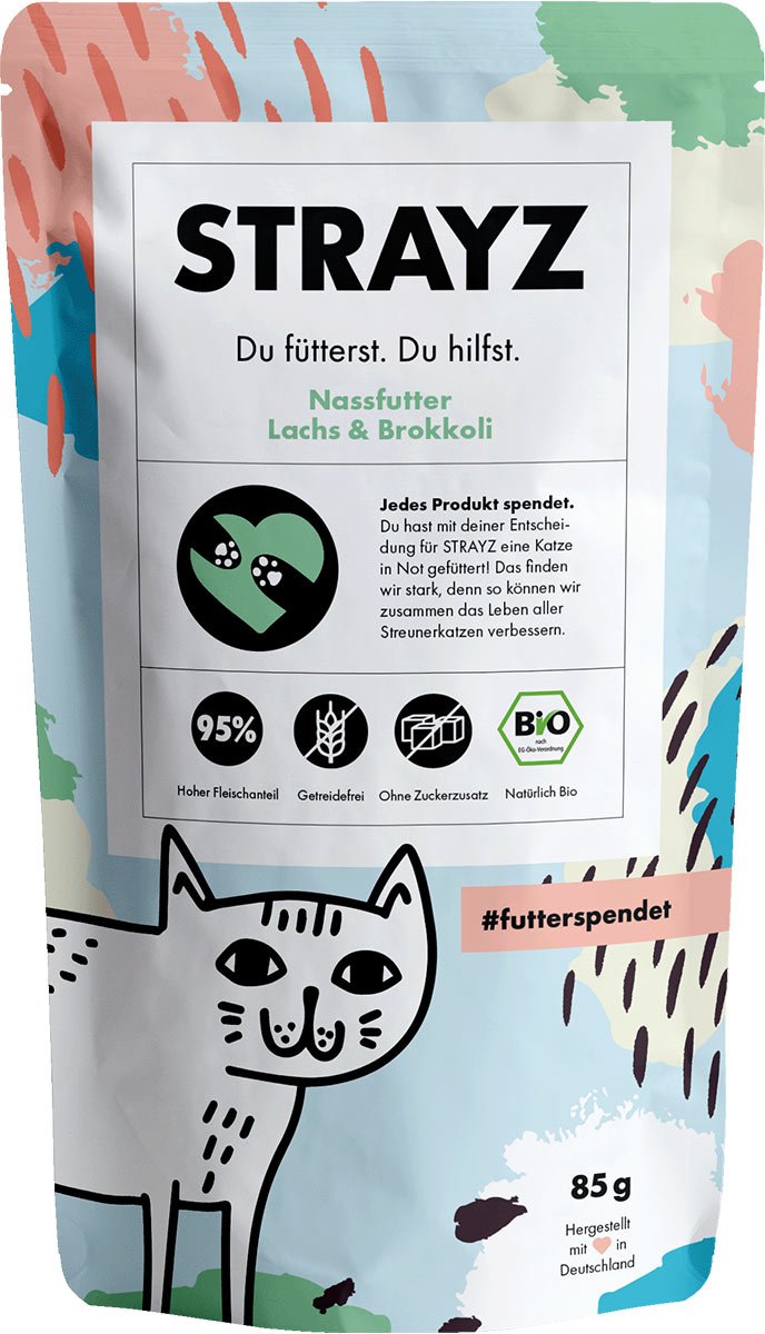 STRAYZ Bio Lachs & Brokkoli 14x85g