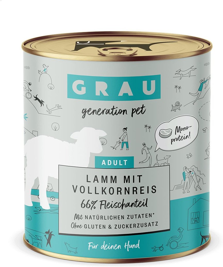 GRAU Hund Adult Lamm mit Vollkornreis 6x800g