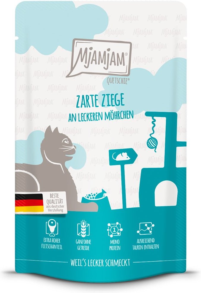 MjAMjAM Quetschie zarte Ziege an leckeren Möhrchen 12x125g