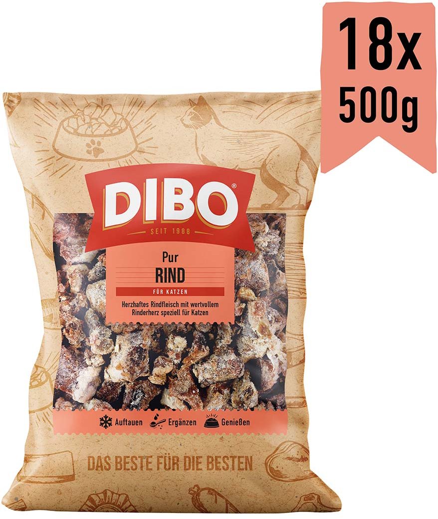 DIBO Rindfleisch für Katzen 18x500 g