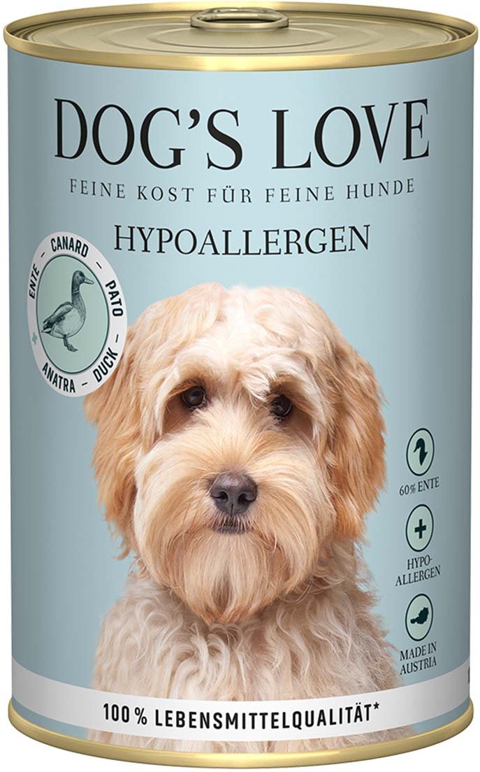 Dog's Love Hypoallergen Ente mit Topinambur und Karotten 6x400g