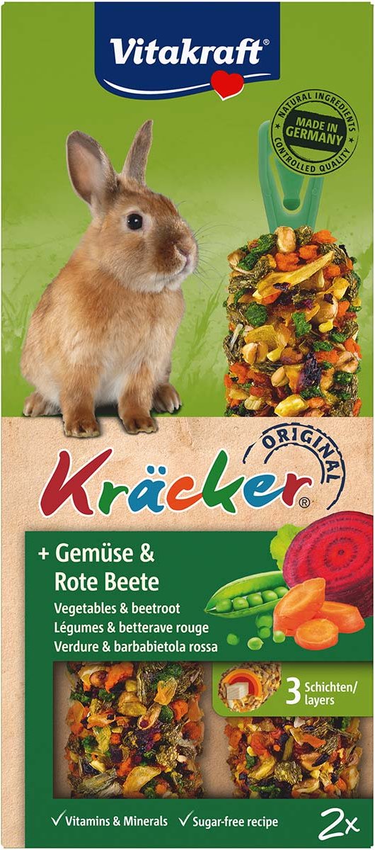Vitakraft Zwergkaninchen Kräcker mit Gemüse & Rote Beete 1 Stück