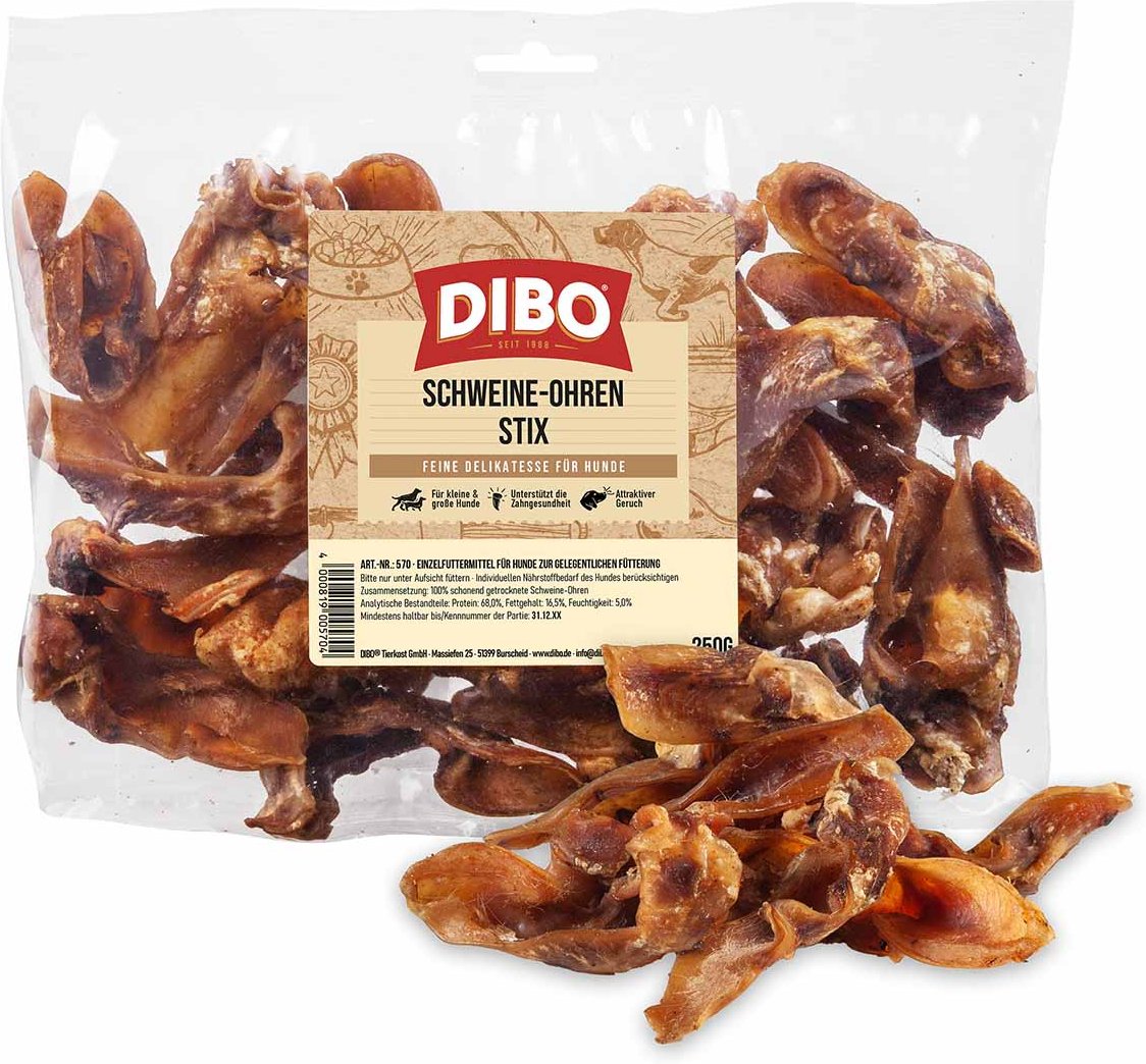 DIBO Schweineohren-Stix 250g