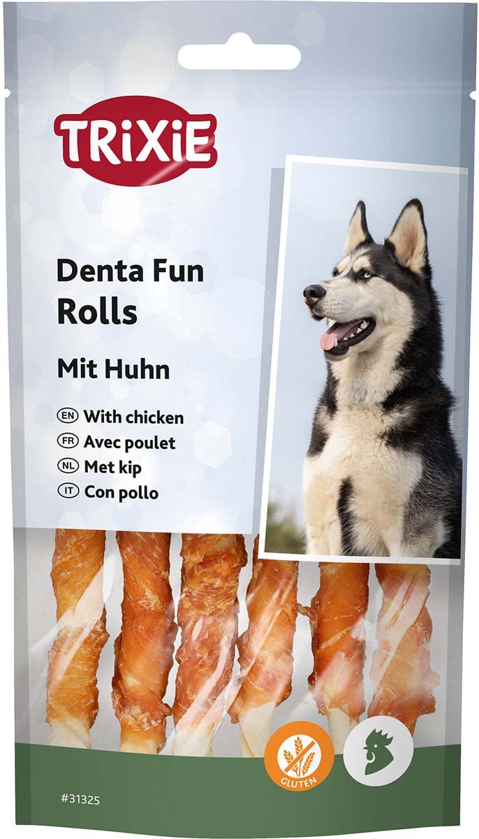 Trixie Hundesnack Denta Fun Rolls mit Huhn 6x17cm