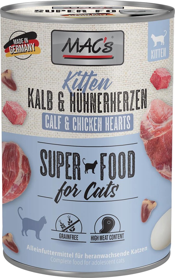 Thumbnail - MAC's Cat Kitten Kalb & Hühnerherzen 6x400g