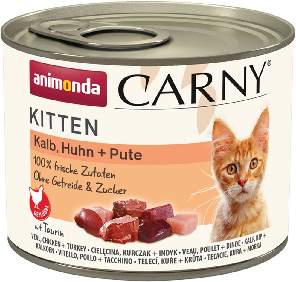 animonda Carny Kitten Kalb, Huhn + Pute 12x200g