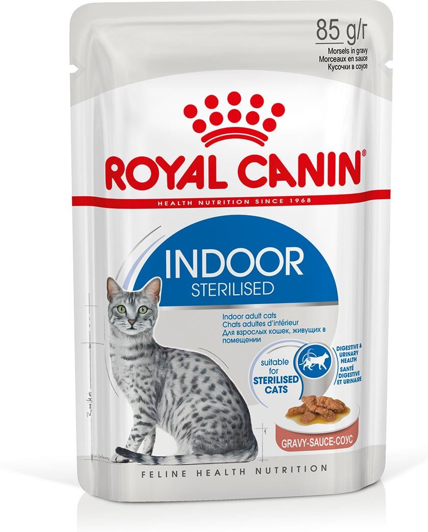 ROYAL CANIN INDOOR Sterilised in Soße Nassfutter für Wohnungskatzen 48x85g